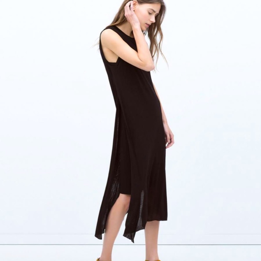 ZARA classic simple black dress